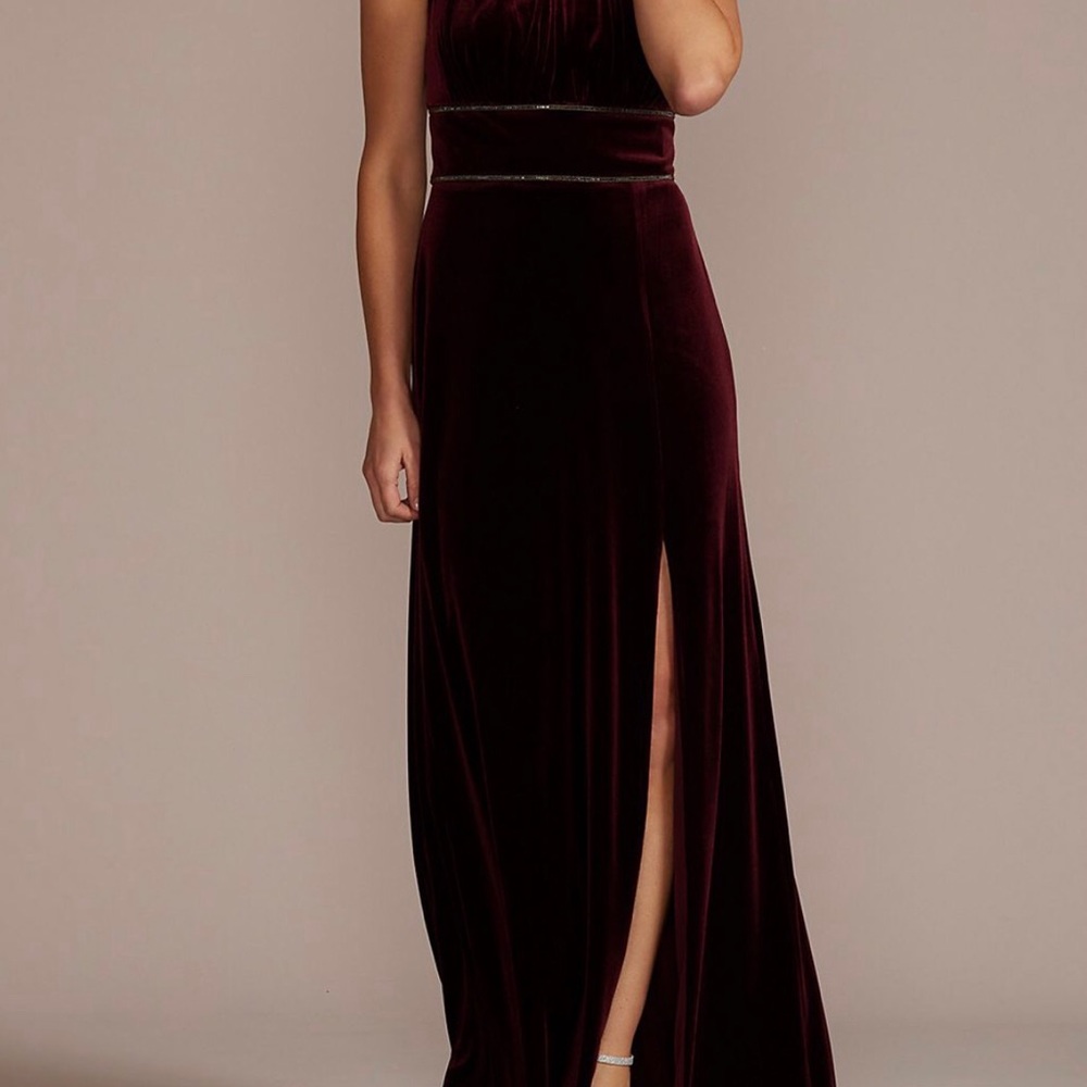 Oleg Cassini velvet wine mother of bride  / groom dress. NWT. Size 4 - Picture 13 of 13